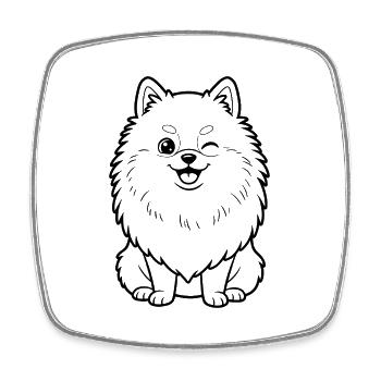 Pomsky - Square fridge magnet - white - Front