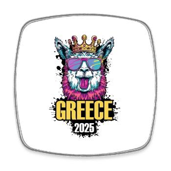 Greece 2025 Alpaca Party Holiday - Square fridge magnet - white - Front