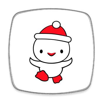 Ente Winter Mütze Schnee spielen Spaß Weihnachten - Viereckiger Kühlschrankmagnet - Weiß - Vorne