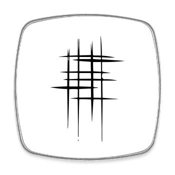 Hashtag - Magnet carré - blanc - Devant