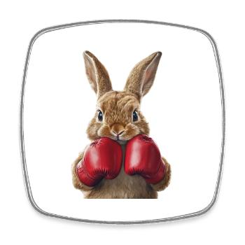 Hase - Viereckiger Kühlschrankmagnet - Weiß - Vorne
