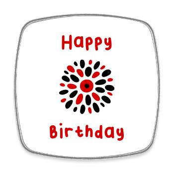 JAHRESTAG. ALLES GUTE ZUM GEBURTSTAG. ALLES GUTE ZUM GEBURTSTAG. - Viereckiger Kühlschrankmagnet - Weiß - Vorne