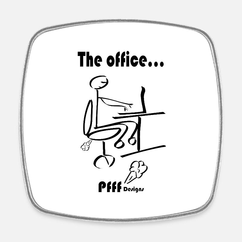 the office pfff - Viereckiger Kühlschrankmagnet - Weiß