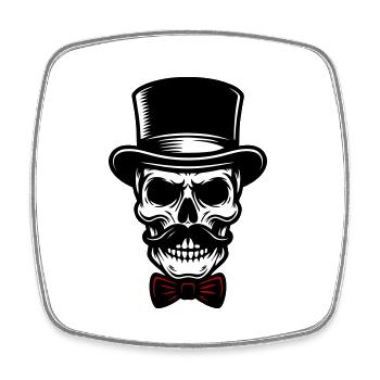 Groom Skull Skeleton - Square fridge magnet - white - Front