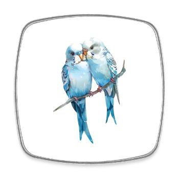 Budgies - Square fridge magnet - white - Front