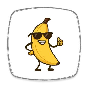 Bande dessinée banane - Magnet carré - blanc - Devant