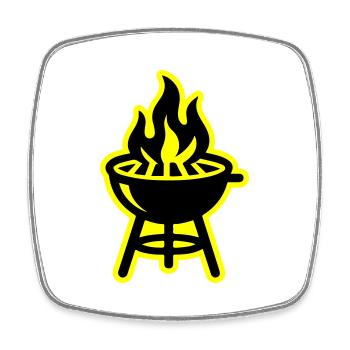 Grill Symbol Fire - Square fridge magnet - white - Front