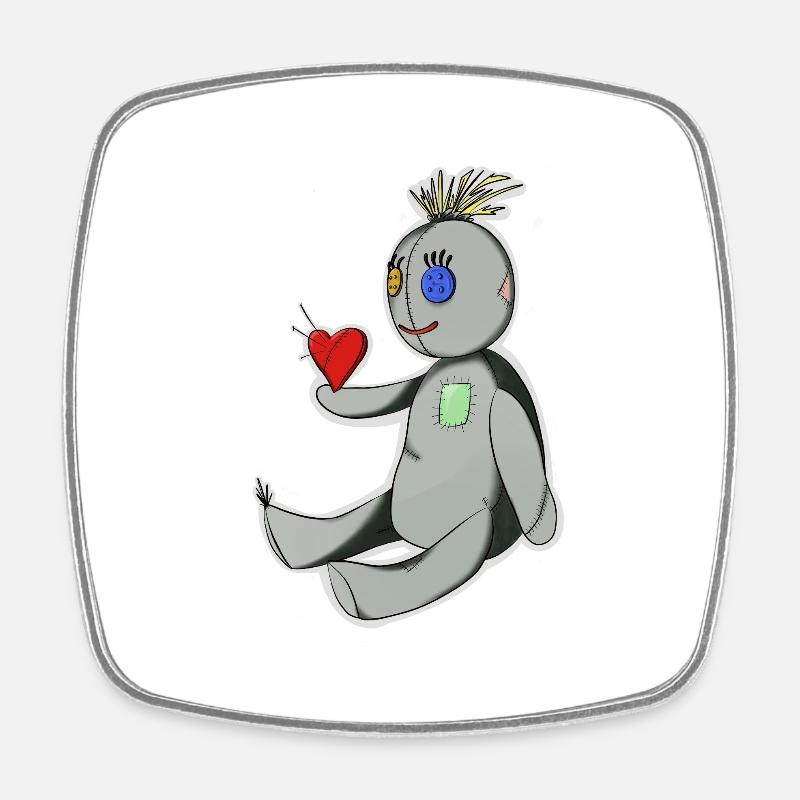 The Voodoo Doll - Square fridge magnet - white