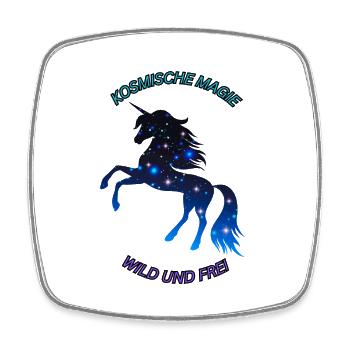 Kosmisches Einhorn - Viereckiger Kühlschrankmagnet - Weiß - Vorne