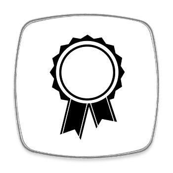 badge - Square fridge magnet - white - Front