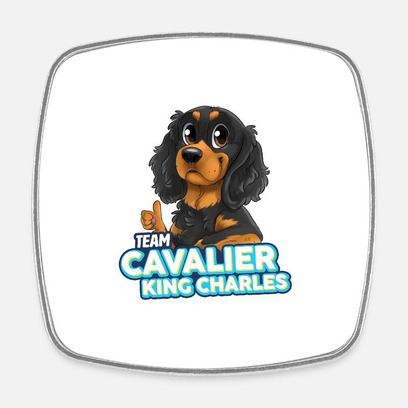 TEAM Cavalier King Charles - Black & Tan - Square fridge magnet - white