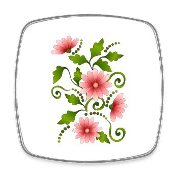Flowers - Square fridge magnet - white - Front