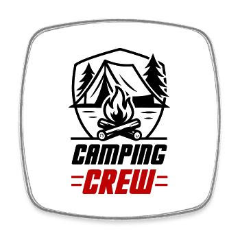 Camping Crew - Viereckiger Kühlschrankmagnet - Weiß - Vorne