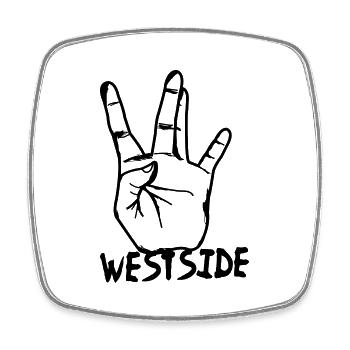 westcoast hand - Viereckiger Kühlschrankmagnet - Weiß - Vorne