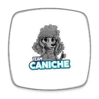 Poodle - Grey - Square fridge magnet - white - Front