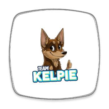 TEAM Kelpie - Chocolat et Tan - Magnet carré - blanc - Devant