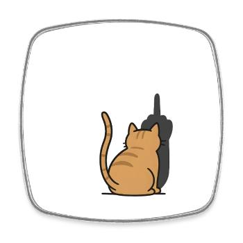 Winkekatze Schatten Katzen Erkenne die Zeichen - Viereckiger Kühlschrankmagnet - Weiß - Vorne