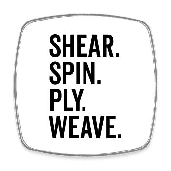 Scher-Spin-Ply-Gewebe - Viereckiger Kühlschrankmagnet - Weiß - Vorne
