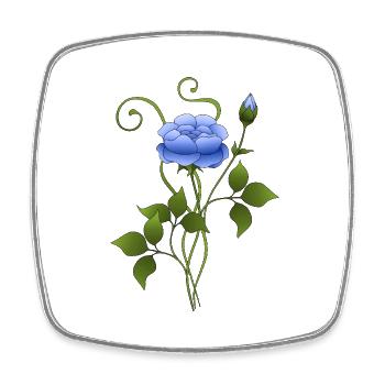 Blume - Viereckiger Kühlschrankmagnet - Weiß - Vorne