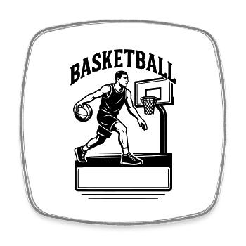 Basketballspieler - Name, Vorname - Viereckiger Kühlschrankmagnet - Weiß - Vorne