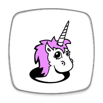 Unicorn Girl Pretty Bottom Hole Cartoon Cute Girl - Square fridge magnet - white - Front