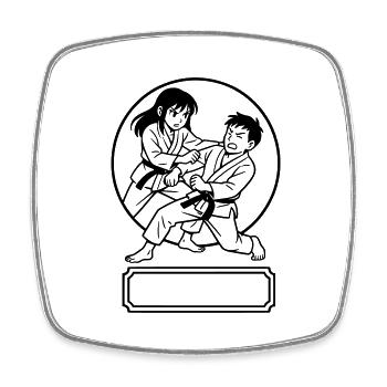 Manga Judo - Square fridge magnet - white - Front