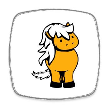 Pferd Süß Pony Fohlen Pferdemädchen Niedlich Comic - Viereckiger Kühlschrankmagnet - Weiß - Vorne