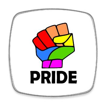 Pride - Viereckiger Kühlschrankmagnet - Weiß - Vorne