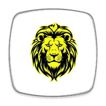 Löwe Kopf Porträt Symbol - Viereckiger Kühlschrankmagnet - Weiß - Vorne