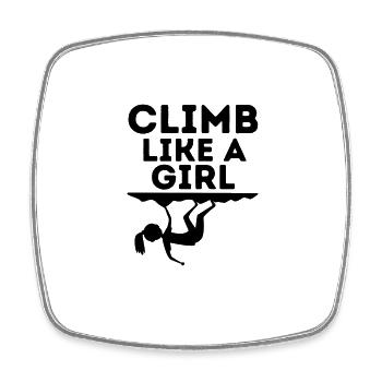 Rock Climbing Girl Bouldering - Square fridge magnet - white - Front