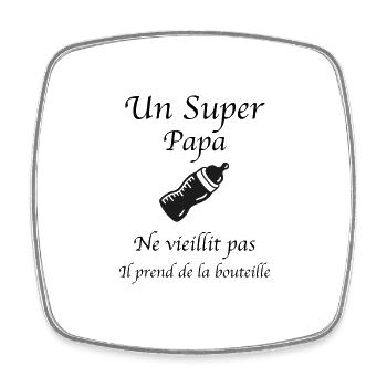 Un super papa humour âge - Magnet carré - blanc - Devant
