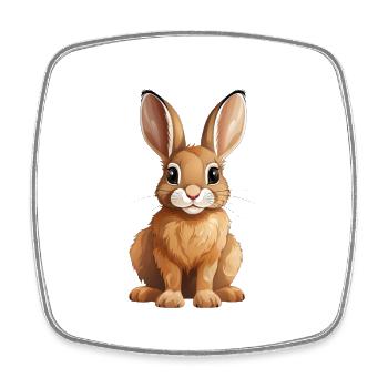 Niedlicher Hase für einen Hasen Fans und Kinder - Viereckiger Kühlschrankmagnet - Weiß - Vorne