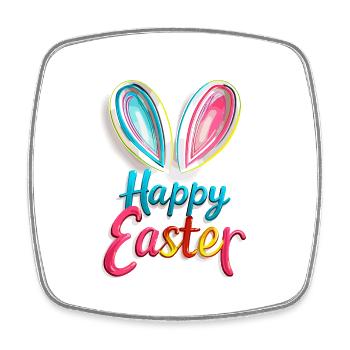 Frohe Ostern Hasenohren Bunter Frühling für - Viereckiger Kühlschrankmagnet - Weiß - Vorne