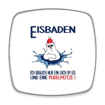 winterbader winterschwimmen pudelmütze eisbaden - Viereckiger Kühlschrankmagnet - Weiß - Vorne