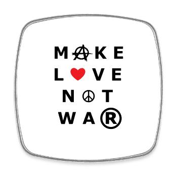 make love not war - Viereckiger Kühlschrankmagnet - Weiß - Vorne