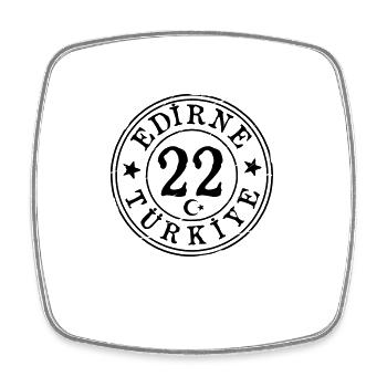 Edirne 22 Vintage - Viereckiger Kühlschrankmagnet - Weiß - Vorne