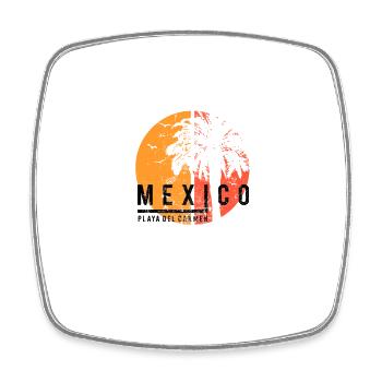 Artistic Playa Del Carmen Mexico Cool Palm Tree - Square fridge magnet - white - Front