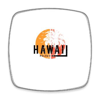 Künstlerischer Molokai-Hawaii-Urlaub mit coolen Palmen - Viereckiger Kühlschrankmagnet - Weiß - Vorne
