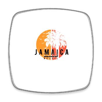 Künstlerisches Negril Jamaika Cooler Palmenurlaub - Viereckiger Kühlschrankmagnet - Weiß - Vorne