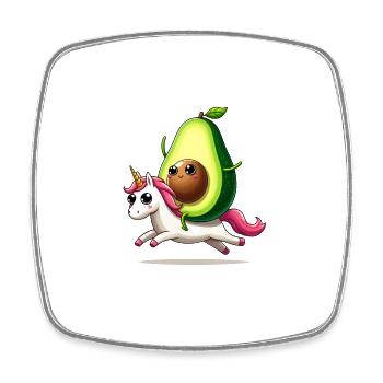 Avocado auf Einhorn - Viereckiger Kühlschrankmagnet - Weiß - Vorne