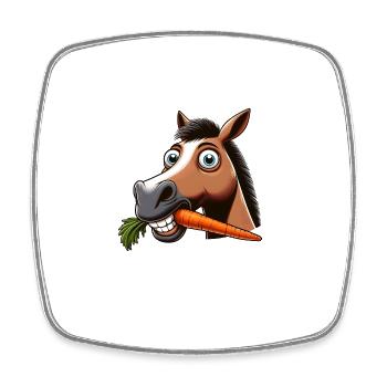 Enjoying horse moment - Square fridge magnet - white - Front