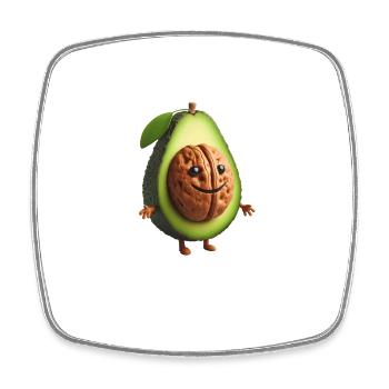 Avocat mignon au cerneau de noix ! - Magnet carré - blanc - Devant