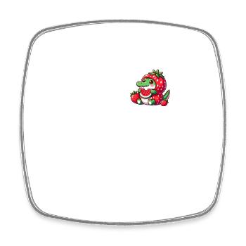Crocodile en costume de pastèque - Magnet carré - blanc - Devant