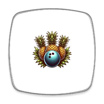 Tropische Bowlingkugel und Ananas - Viereckiger Kühlschrankmagnet - Weiß - Vorne