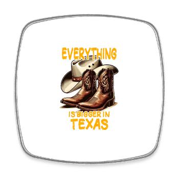 Large cowboy shoes and hat - Square fridge magnet - white - Front