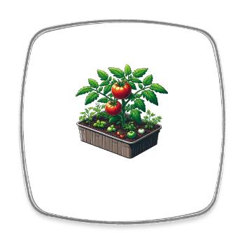 Tomato plant in pot - Square fridge magnet - white - Front