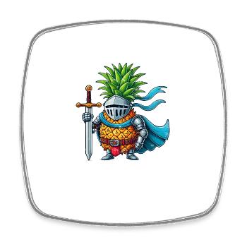 Pineapple Knight - Square fridge magnet - white - Front