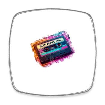 80's Night Mix retro cassette music mixtape disco - Square fridge magnet - white - Front