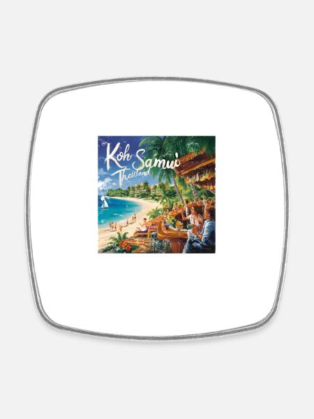 Koh Samui - Viereckiger Kühlschrankmagnet - Weiß