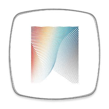 abstract geometric pattern spiral wave - Square fridge magnet - white - Front